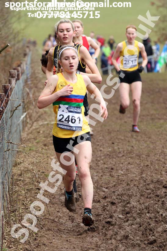 Womens under-20s, 2020 British Athletics Inter Counties Cross Country Champs., Prestwold Hall, Loughborough. Photo: David T. Hewitson/Sports for All Pics